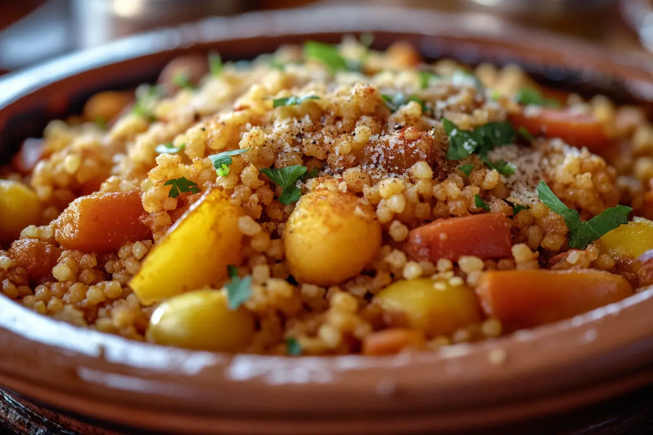 Traditional couscoussier used in Algerian and Moroccan cooking