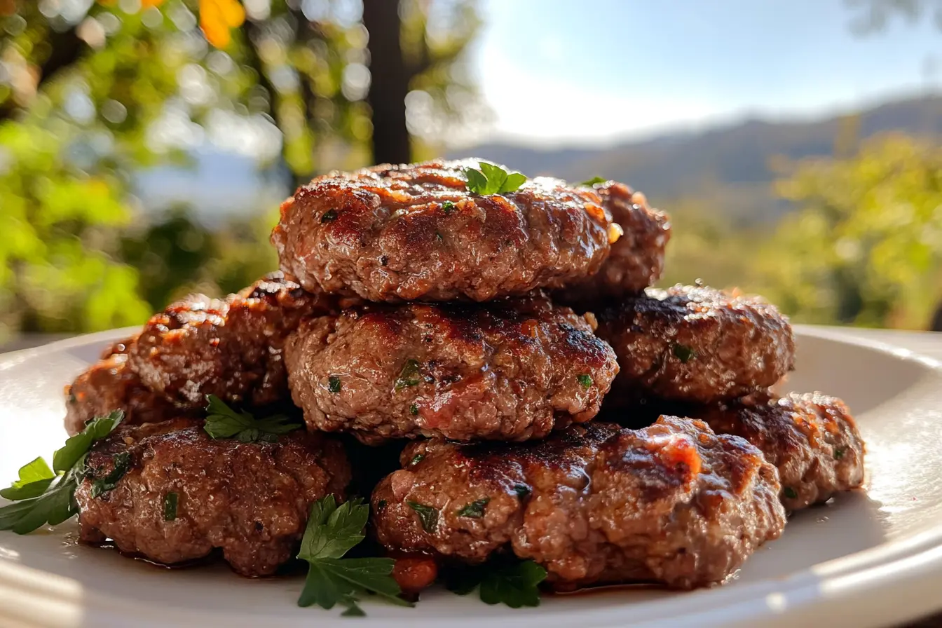 Juicy keto ground beef patties with herbs